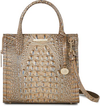 Small Caroline Croc Embossed Leather Satchel