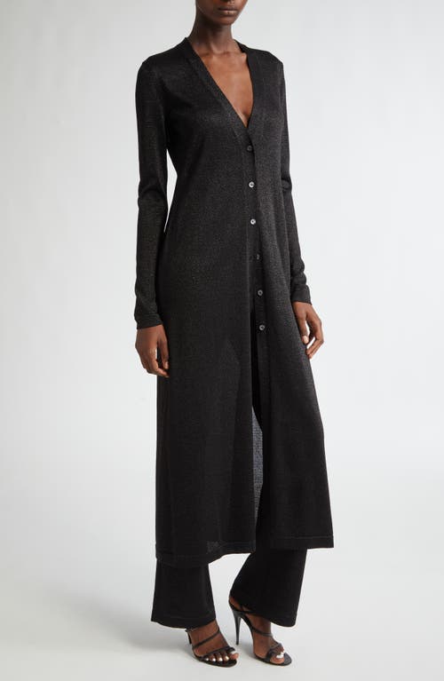 Shop Missoni Glitter Effect Longline Cardigan In Black