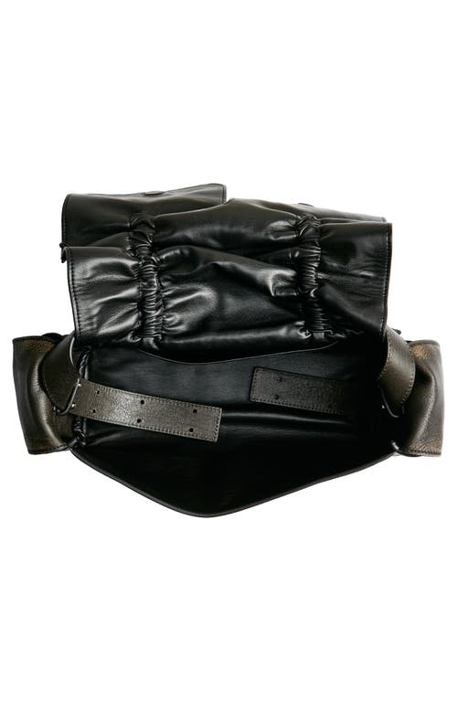 Acne Studios Multipocket Washed Leather Bag In Dark Brown/beige