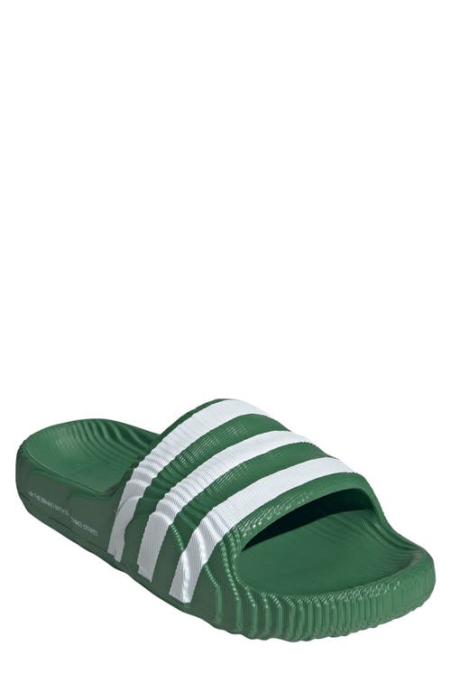 Shop Adidas Originals Adidas Adilette 22 Slide Sandal In Preloved Green/white/white