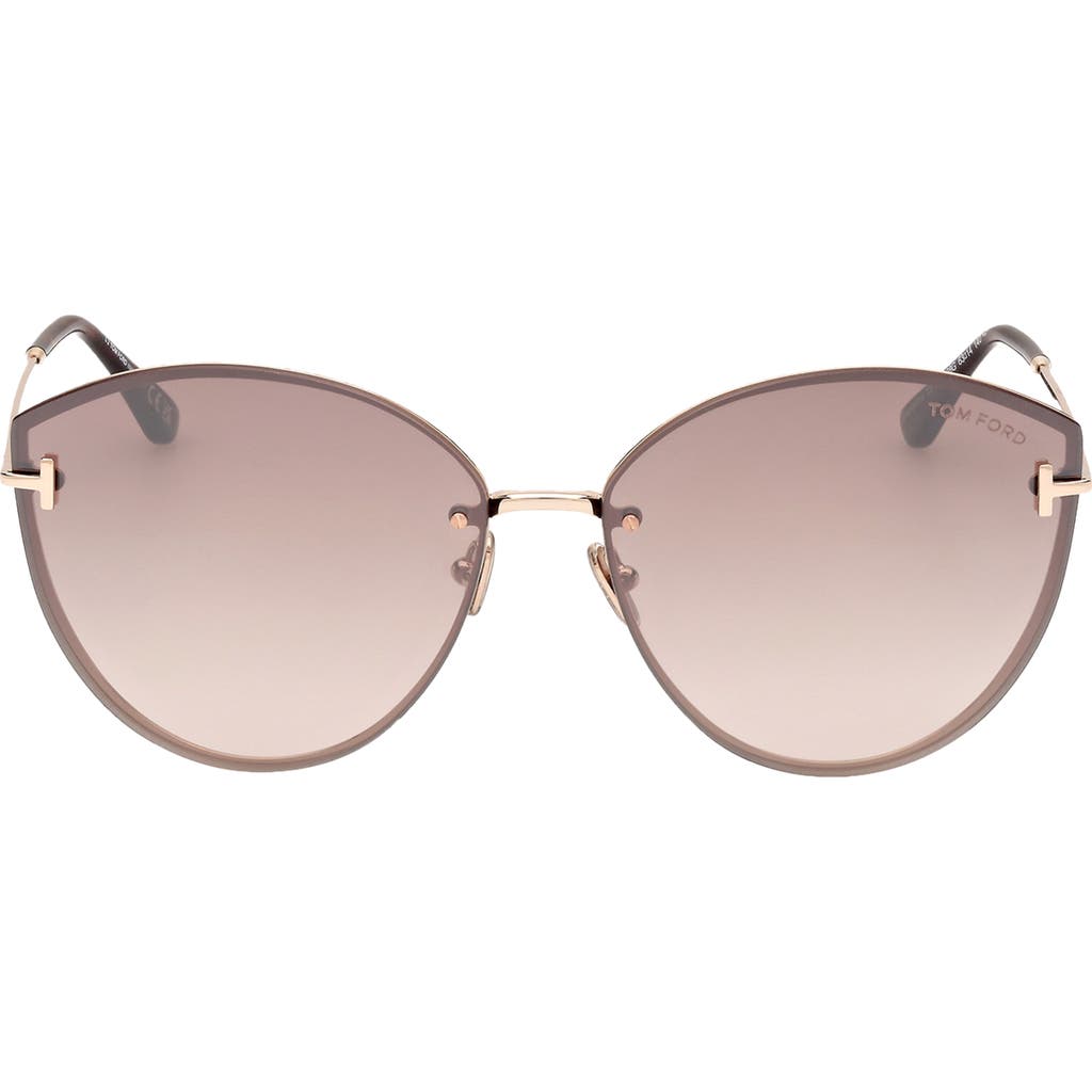 Tom Ford Evangeline 63mm Oversize Gradient Cat Eye Sunglasses In Neutral
