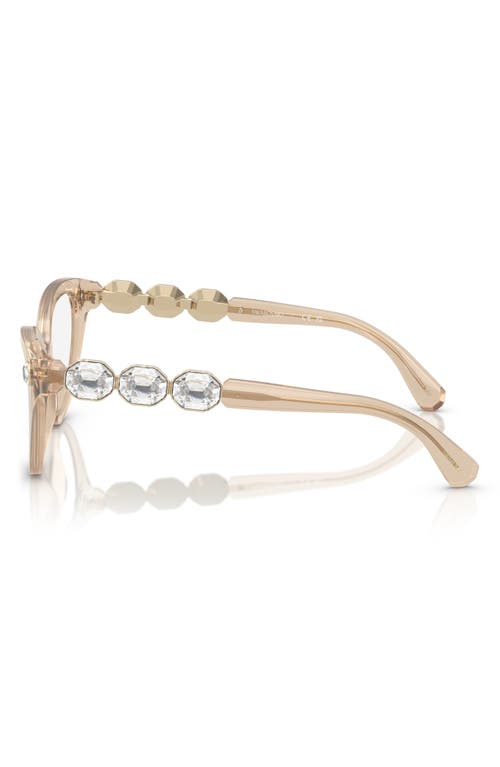 Swarovski 53mm Cat Eye Optical Glasses In Beige