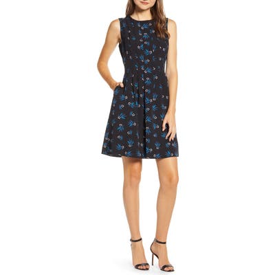 Anne Klein Sleeveless Crepe Dress, Black