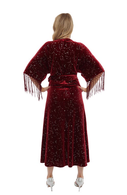 UNIQUE VINTAGE UNIQUE VINTAGE VELVET TIE WRAP SURPLICE MIDI DRESS