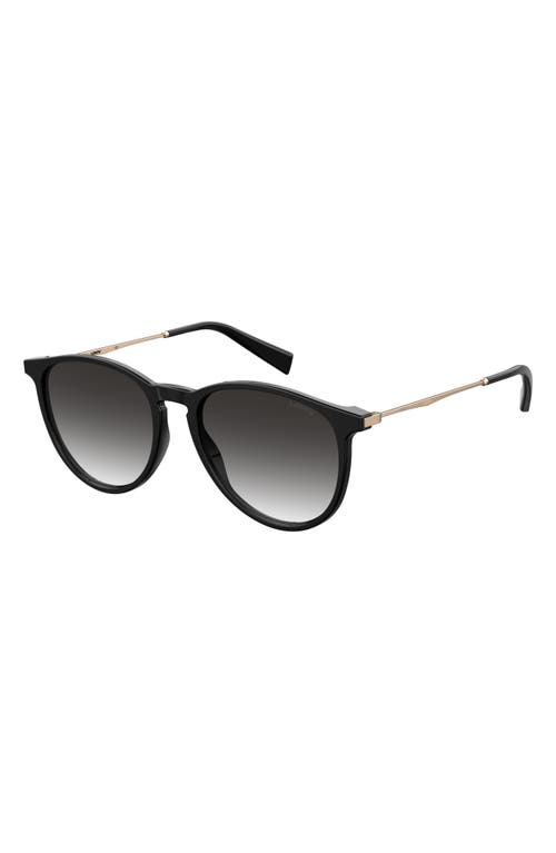 levi's 54mm Gradient Mirrored Round Sunglasses in Black/Dark Grey