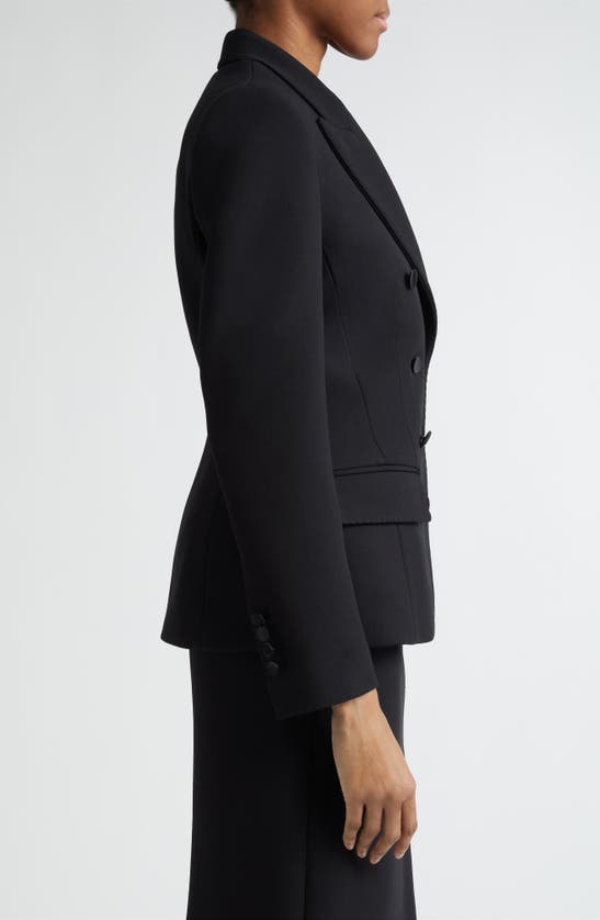 Shop Dolce & Gabbana Turlington Double Breasted Wool Blend Blazer In Nero