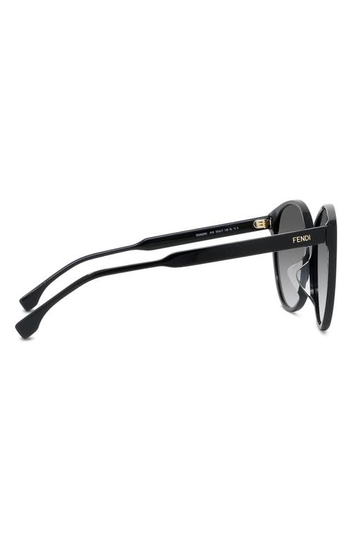 Shop Fendi ' Fine 59mm Round Sunglasses In Shiny Black/gradient Smoke