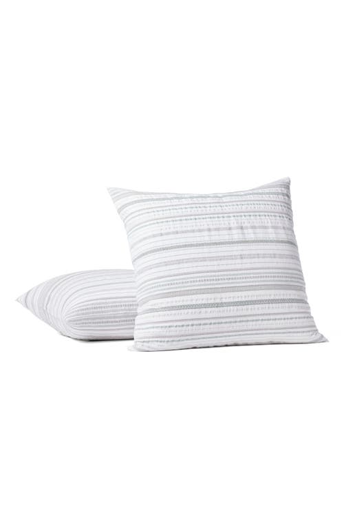 Shop Coyuchi Geo Cove Organic Cotton Sham In Alpine White W/sage