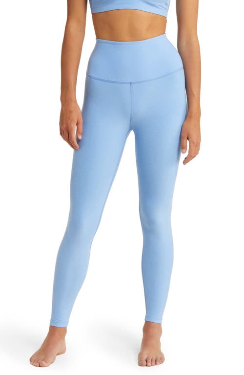 Beyond Yoga Caught in the Midi High Waist Leggings in Flower Blue Heather