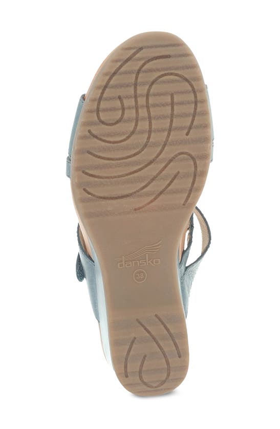 Shop Dansko Ana Asymmetric Strappy Wedge Sandal In Denim