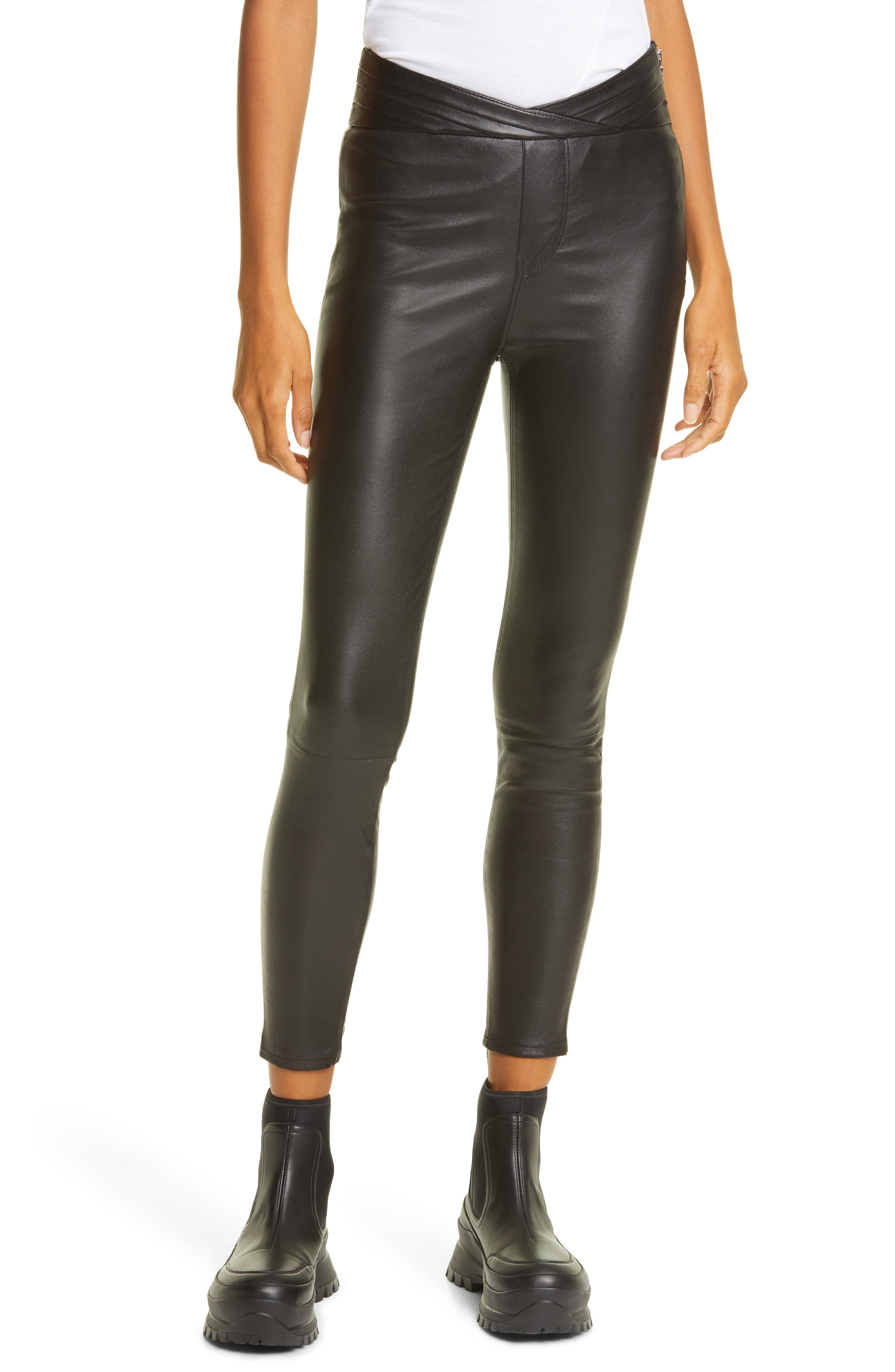 mens faux leather skinny jeans