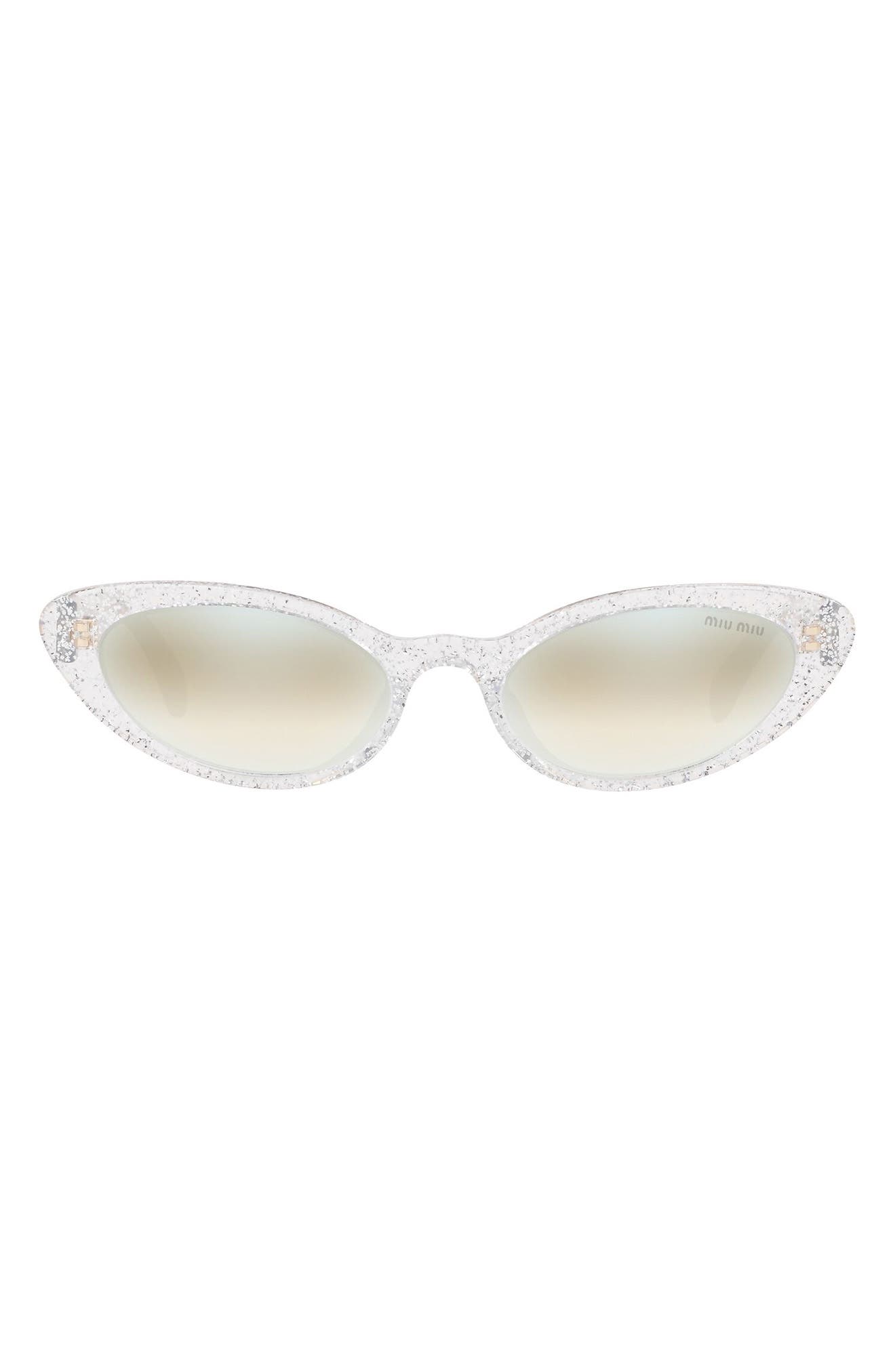 Miu Miu 53mm Cat Eye Sunglasses In Silver