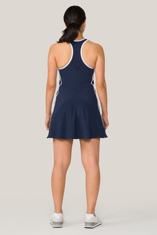 Alala Framed Serena Dress In Navy + White