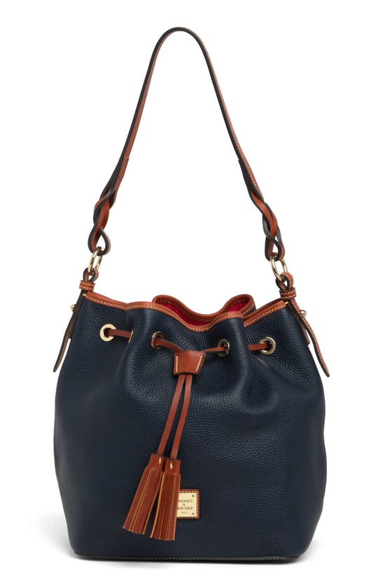 Dooney & Bourke Tasha Leather Drawstring Shoulder Bag In Midnight Blue
