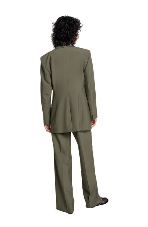 Shop Maje Slim-fit Suit Jacket In Khaki