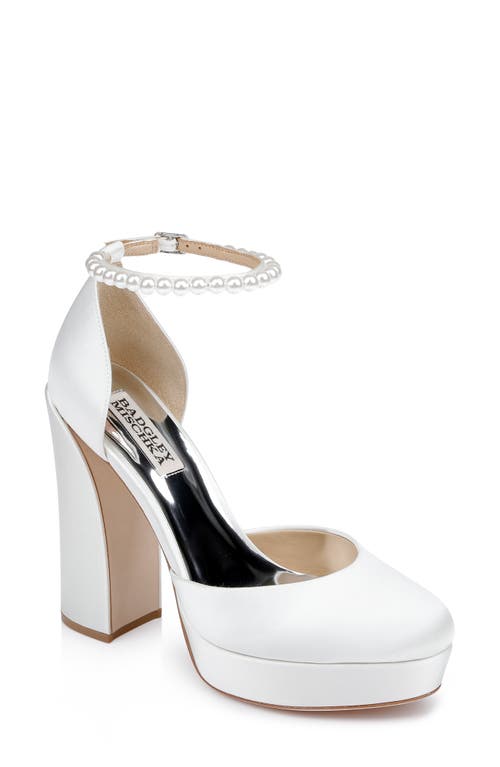Badgley Mischka Collection Felixa Ankle Strap Platform Sandal in Soft White