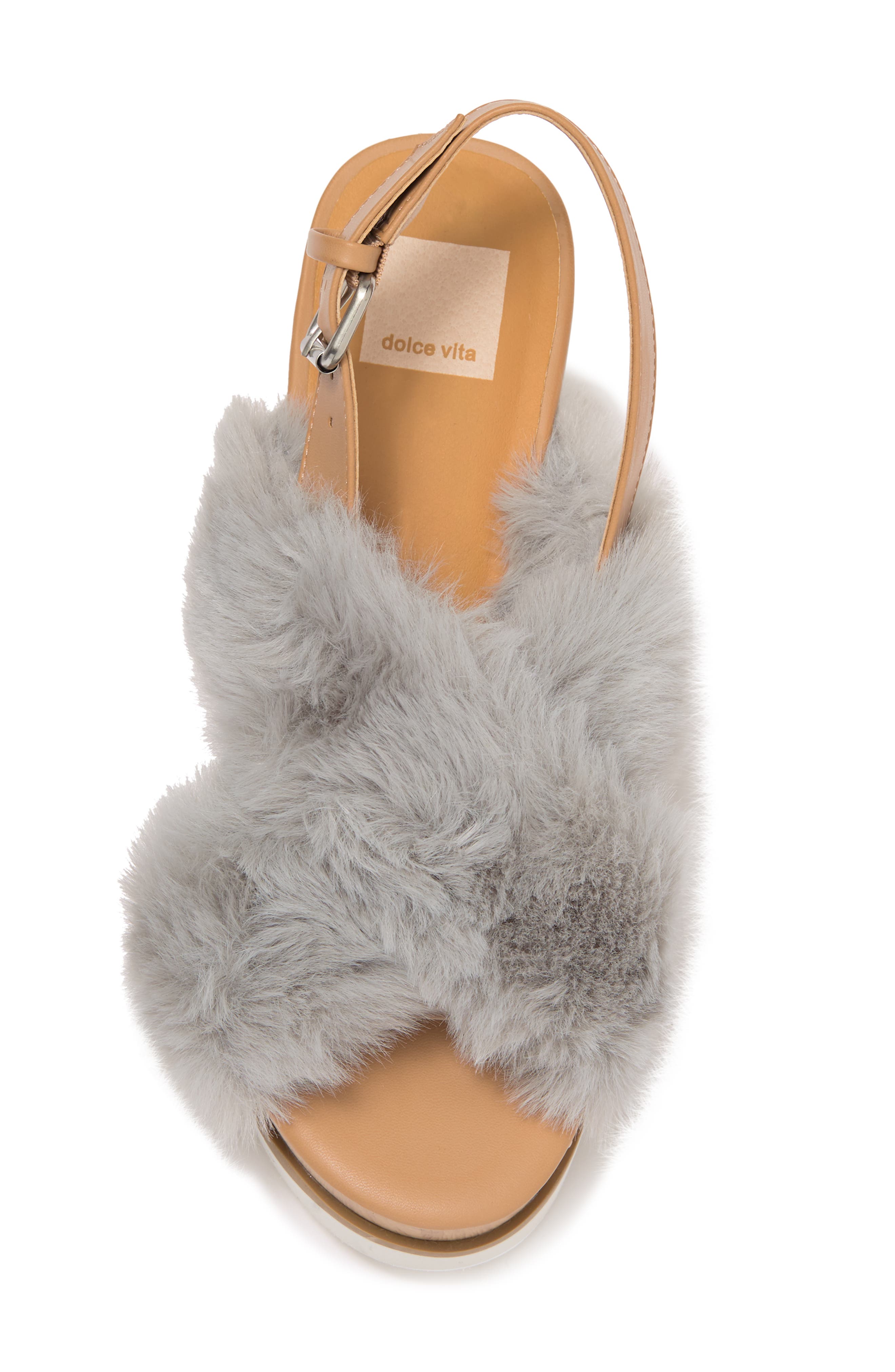 dolce vita faux fur slides