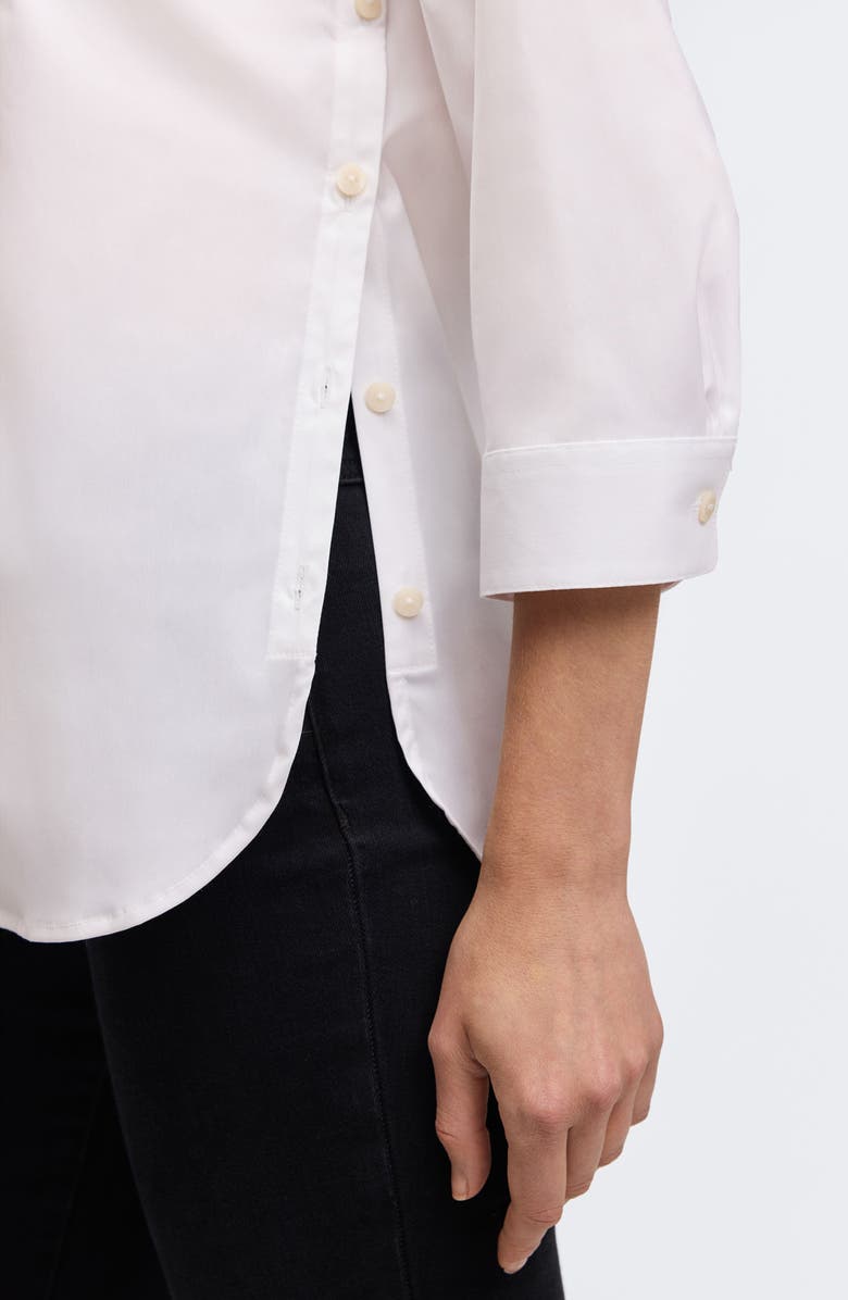 Foxcroft Juliet Three-Quarter Sleeve Button-Up Shirt, Alternate, color, White