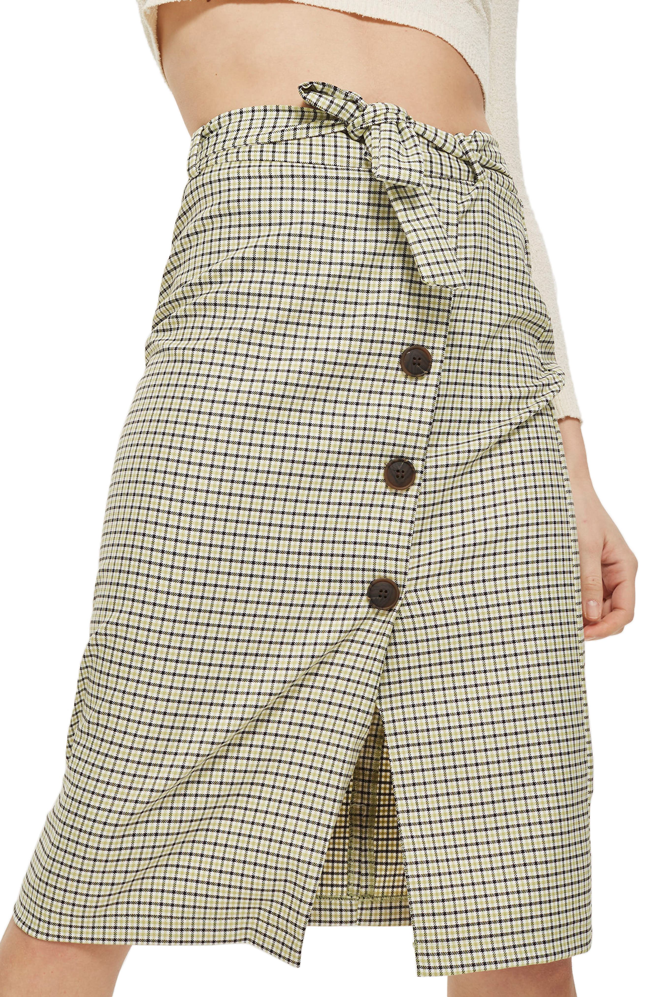 Button Plaid Skirt Nordstrom