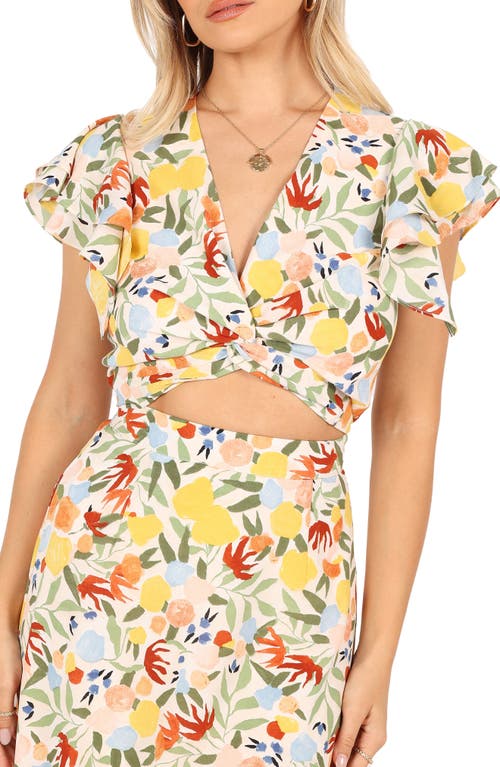 Petal And Pup Petal & Pup Lucia Floral Crop Top & Asymmetric Midi Skirt Set In Multi