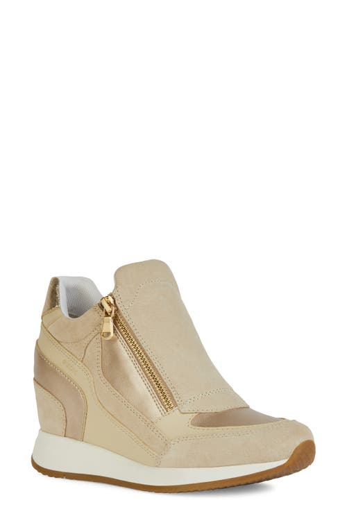 Nydame Wedge Sneaker in Taupe/Gold