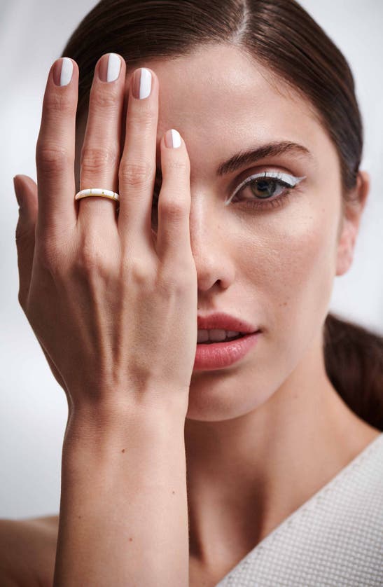 Shop Cast The Halo Stacking Ring In White/ Gold