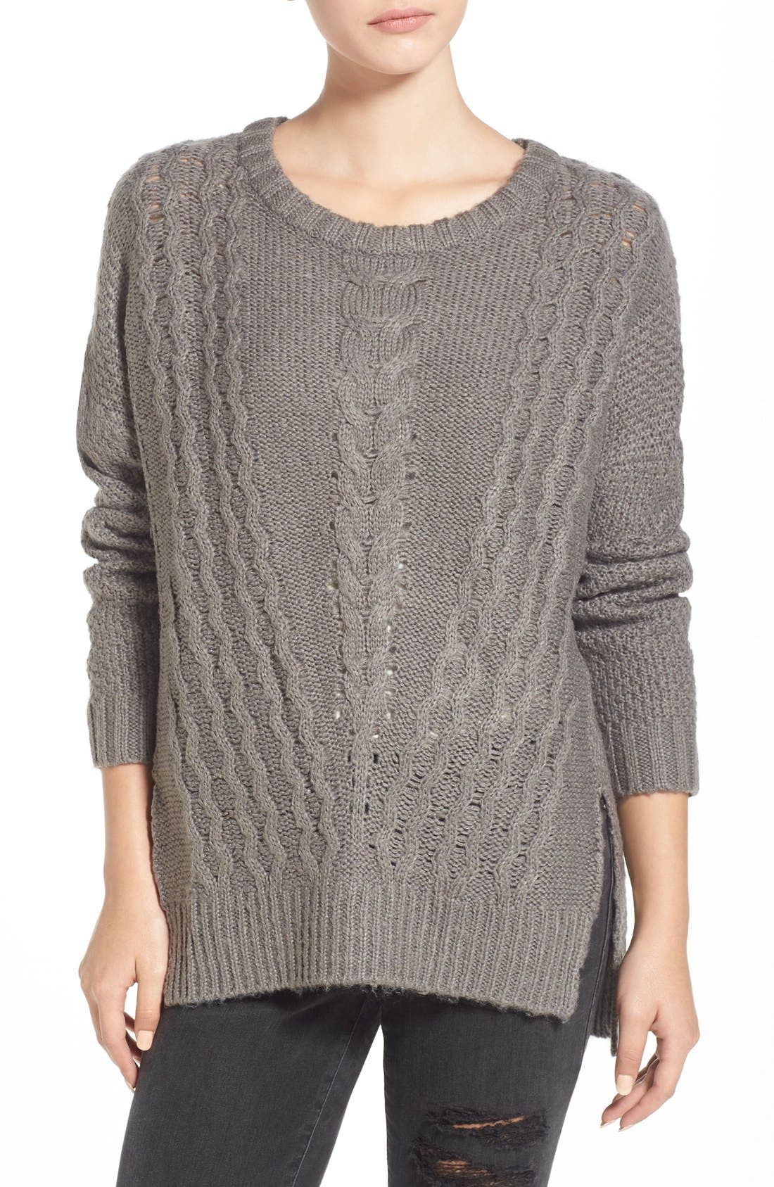 Cotton Emporium Cable Front Sweater Nordstrom