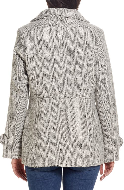 Gallery Double Breasted Peacoat In Black/white