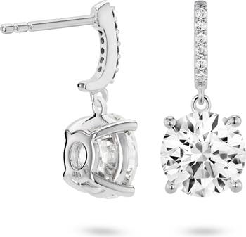 Lightbox Round Lab Grown Diamond Solitaire Stud Earrings in 4.0ctw White Gold