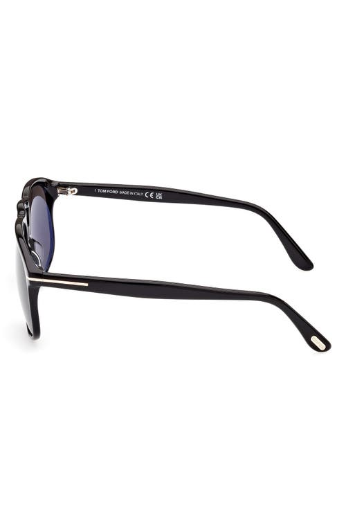 Tom Ford Full Frame Sunglasses In Shiny Black/smoke