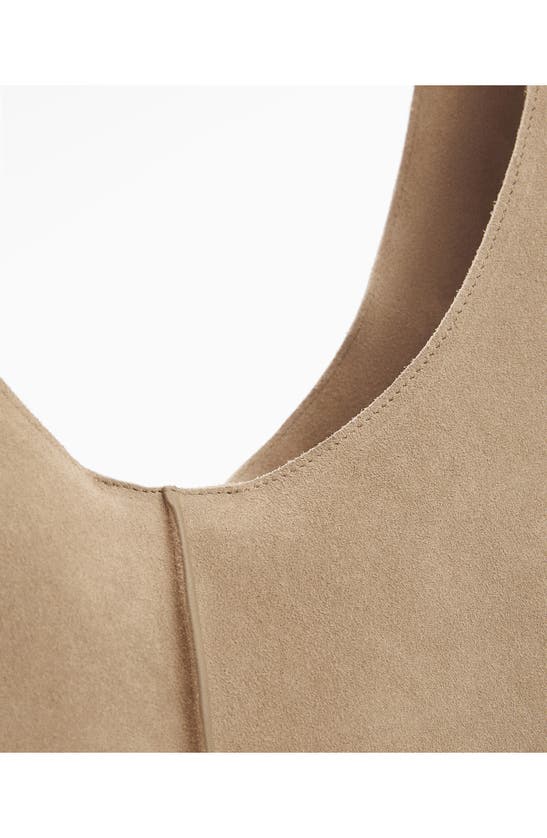 Shop Mango Suede Shopper Bag In Leather