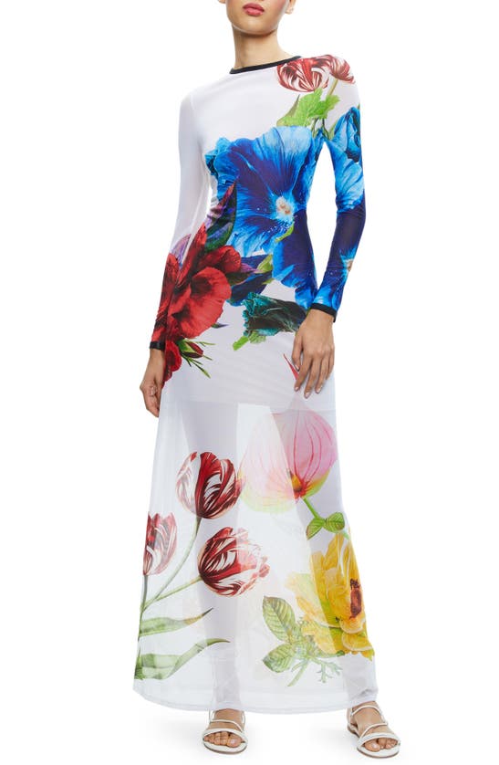 Shop Alice And Olivia Delora Floral Long Sleeve Maxi Dress In Le Parisien