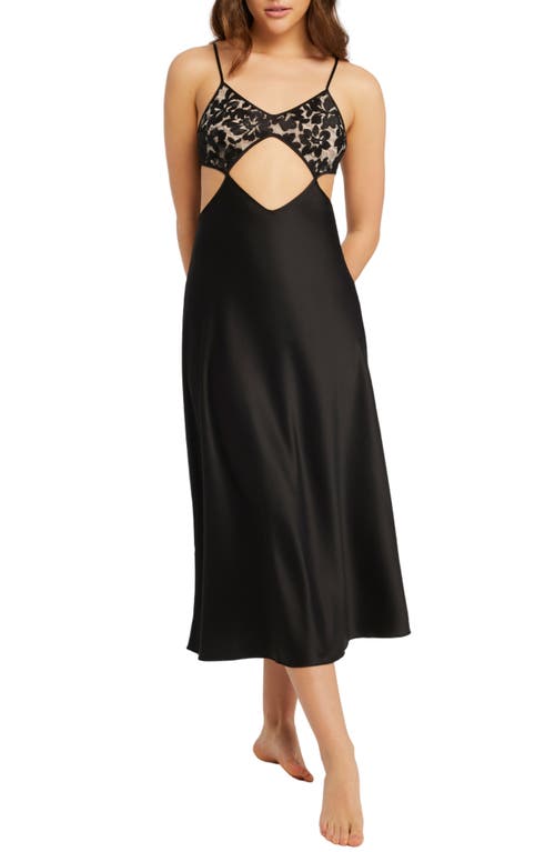 Shop Rya Collection Appliqué Nightgown In Black