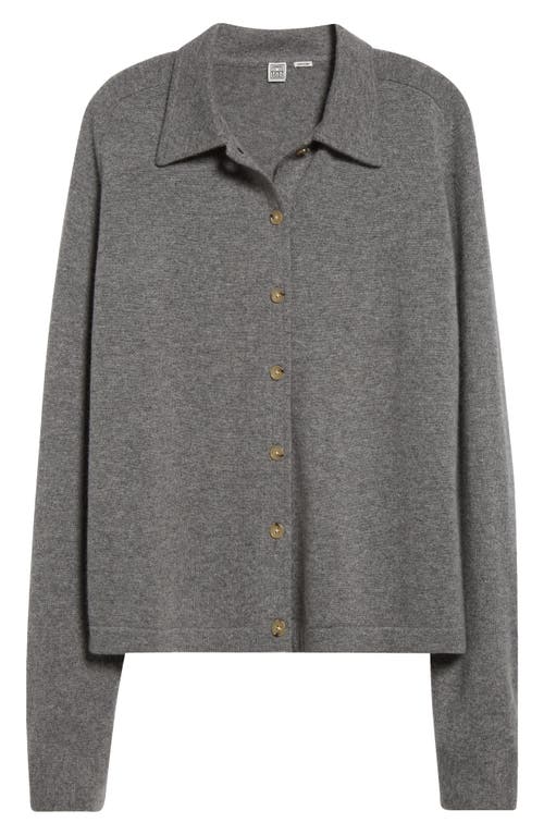 Totême Raglan Sleeve Cashmere Shirt In Grey Melange