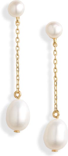 Madewell Freshwater Pearl Linear Statement Earrings | Nordstrom