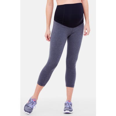 Ingrid & Isabel Active Maternity Capri Pants With Crossover Panel, Grey