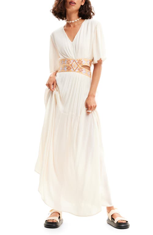 Desigual Long Cutout Dress White at Nordstrom,