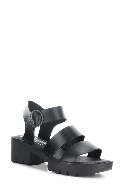 Egly PIatform Sandal in Black Bridle
