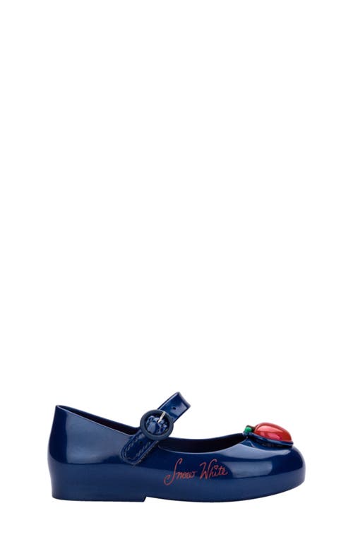 Melissa Mini Sweet Love Disney Princess Mary Jane Flat In Metallic Blue/red