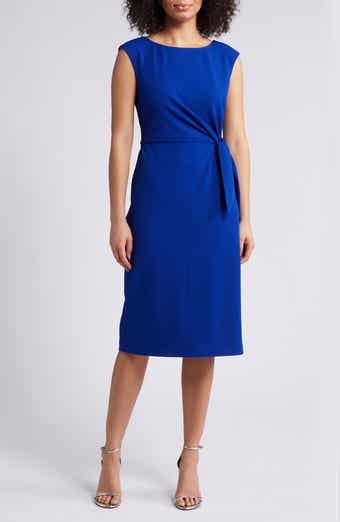 Tahari ASL Side Knot V Neck Sheath Dress Nordstrom