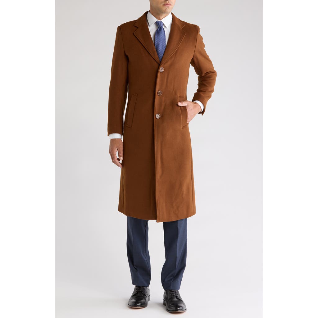 Braveman Knee Length Coat In Camel