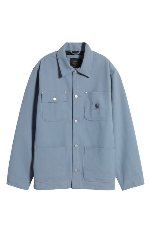 Shop Carhartt Work In Progress Michigan Relaxed Sueded Button-up Chore Coat In Dove Grey