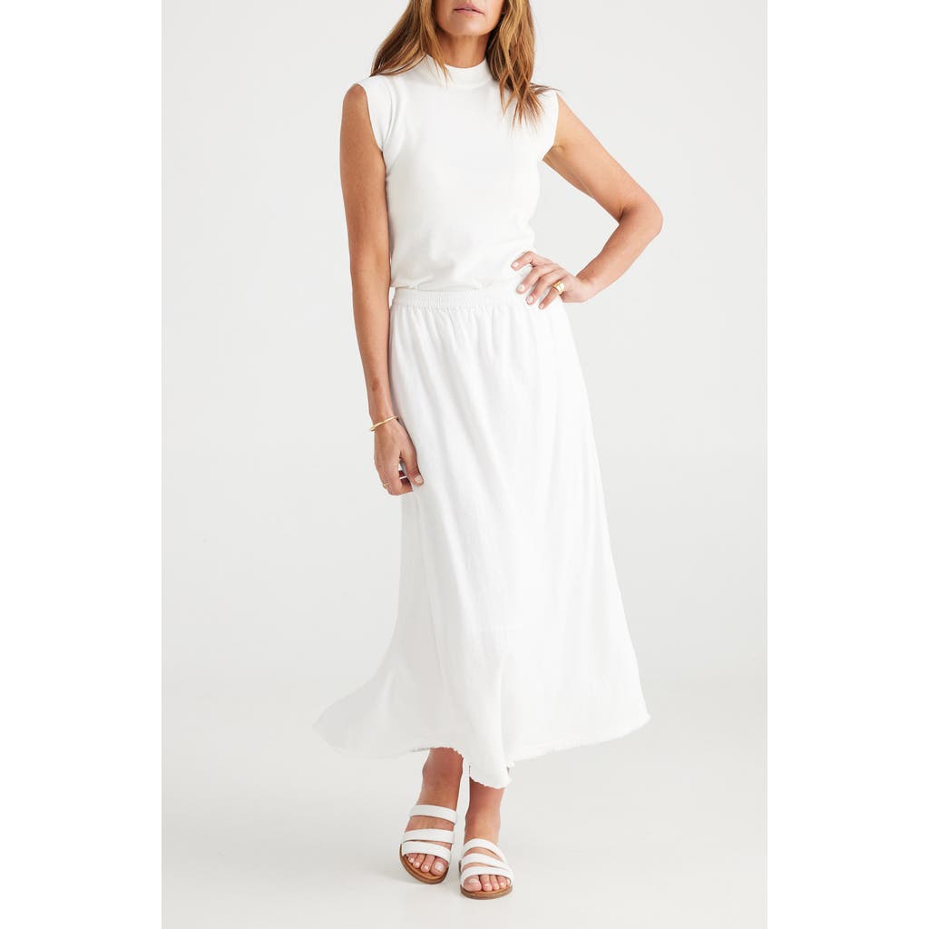 Brave + True Brave+true Linen Blend Maxi Skirt In White