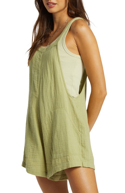Billabong Beach Crush Cotton Gauze Cover-up Romper In Avocado