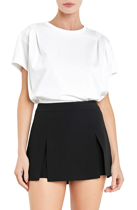 Shop English Factory Pleat Shoulder T-shirt In White