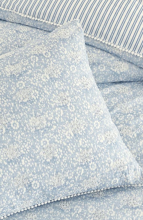 Peri Home Ikat Eyelet Comforter & Shams Set In Blue