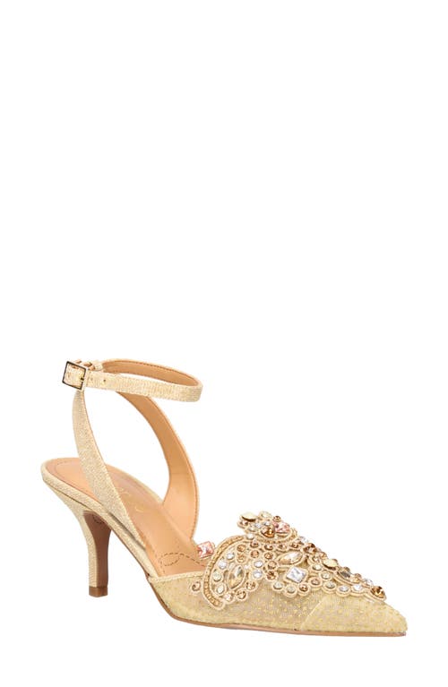 Desdemona Pointed Toe Pump in Gold