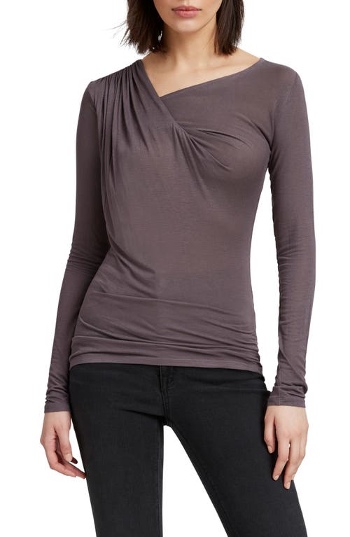 Shop Marcella Brooklyn Twist Long Sleeve Top In Anthracite