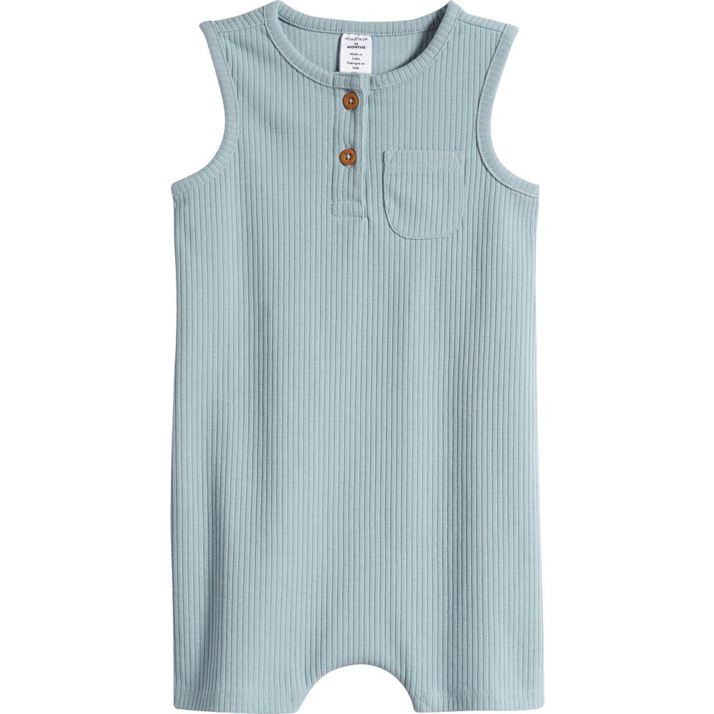Nordstrom Rib Romper In Blue Quartz