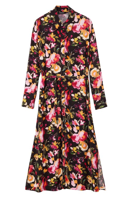 Desigual Floral Shirt Dress In Red
